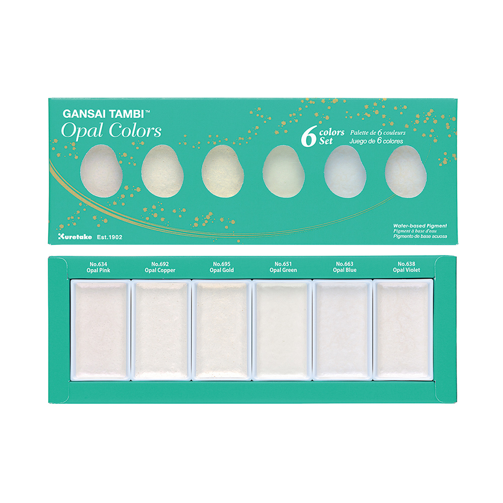 【Kuretake 吳竹】顏彩耽美 蛋白石偏光水彩盤 /盒 MC20OC-6V(日本品牌), , large