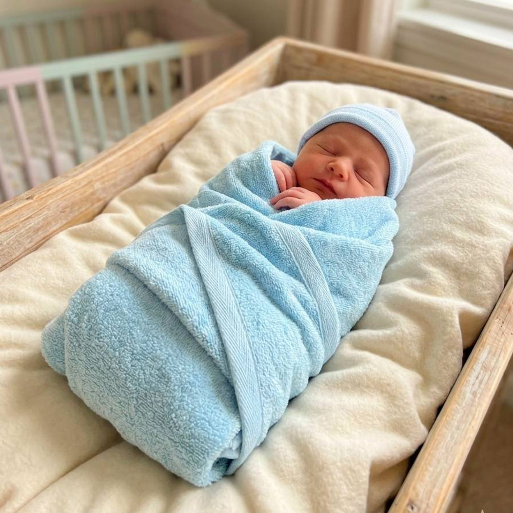 Kaimei Cotton | MIT 100% Pure Cotton Baby Bath Towel, Swaddle Wrap & Soft Solid Color Washcloth, , large