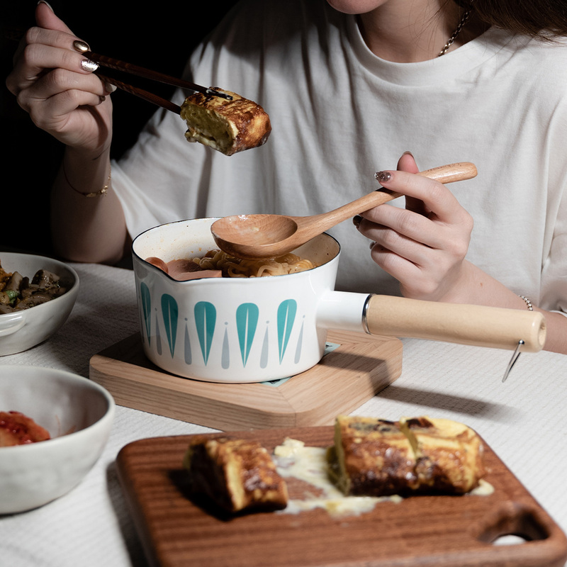 【SHUEHO】Leaves Enamel Milk Pan, , large