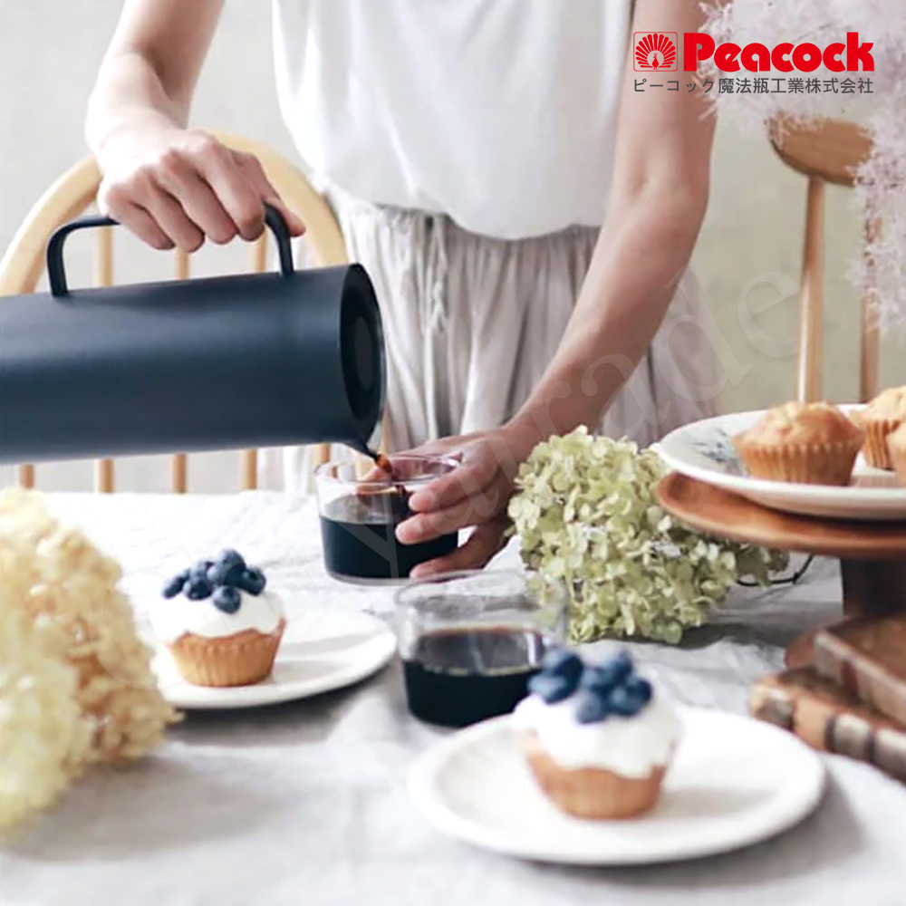 【日本孔雀Peacock】日本限定 Living Pot 時尚保溫壺 不鏽鋼水壺 桌上壺 1.0L-任選, , large