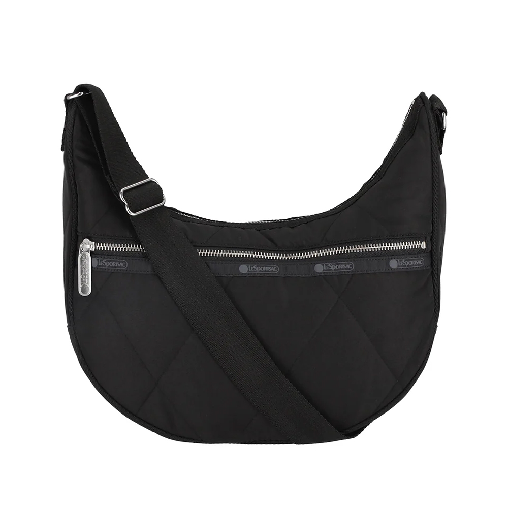 Lesportsac Quilted Medium Hobo 菱格壓紋月亮包/ 黑色, , large