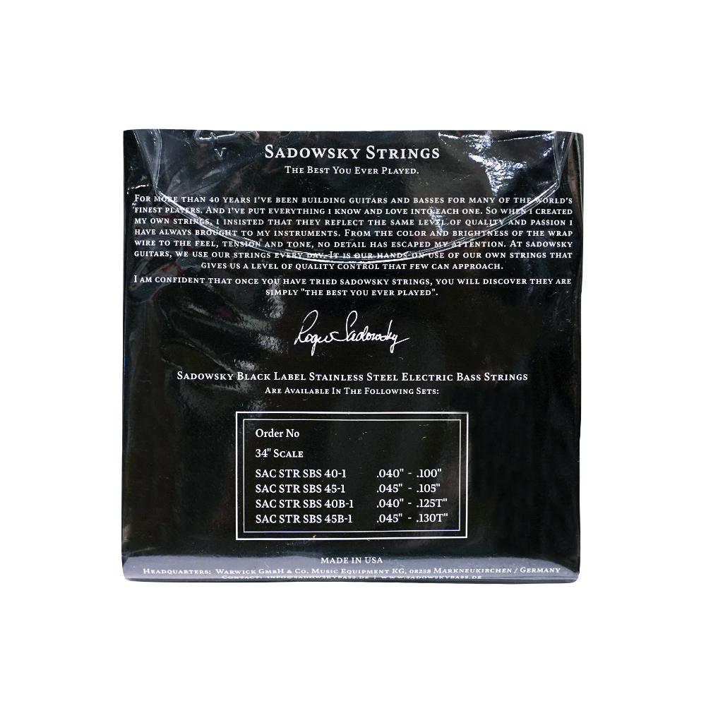 Sadowsky SBS 45B-1 045-130T 不鏽鋼 五弦貝斯弦, , large