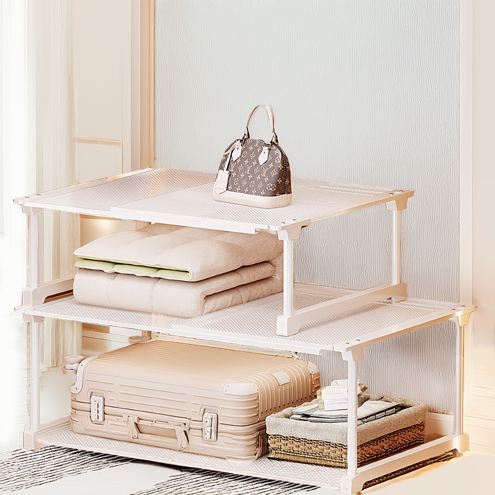 【上手家居】可疊加伸縮隔板 深43cm 長53-88(深43)高30cm(伸縮置物架/分層架/衣櫃隔板/分層隔板/衣櫃層架), , large