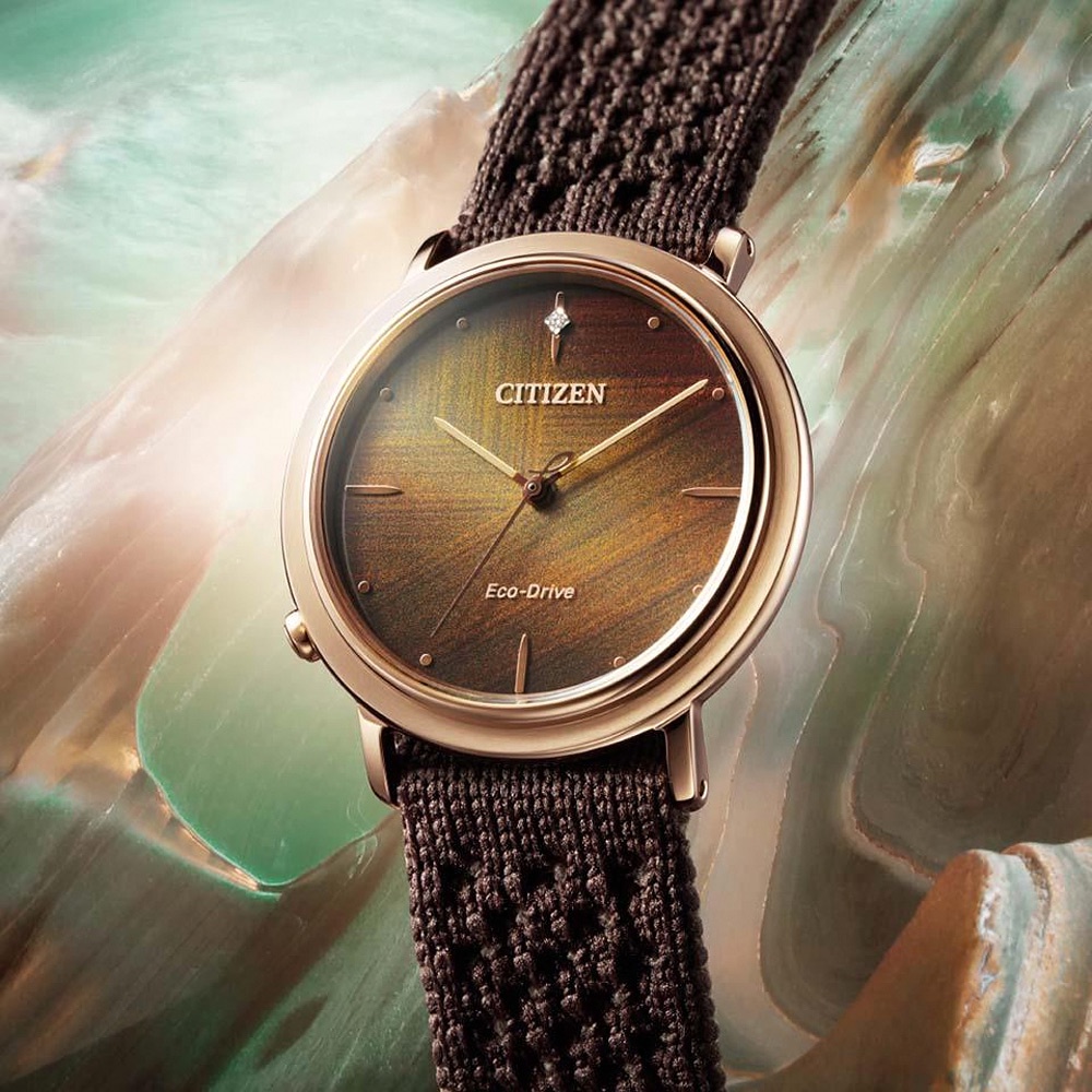 CITIZEN 星辰 L系列 廣告款 光動能女錶 套錶 EM1003-48X, , large