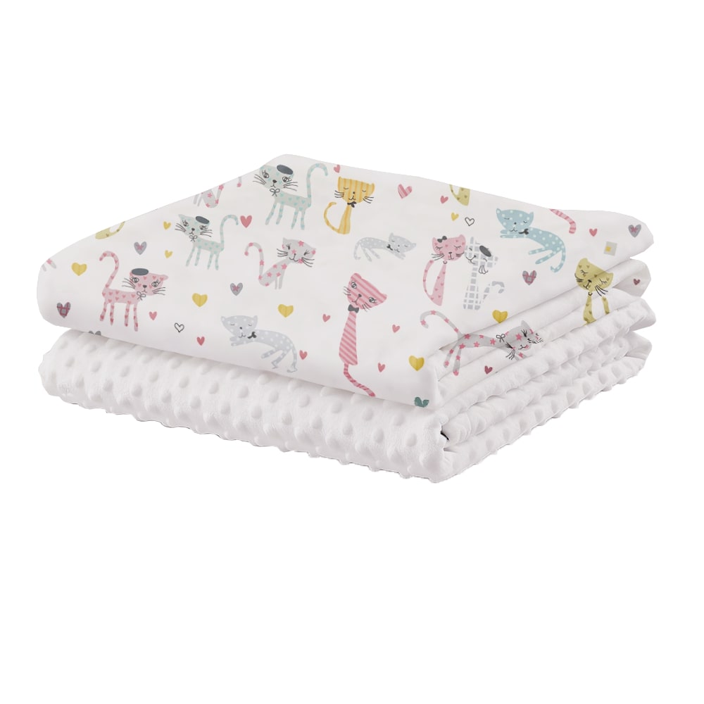 HABABY雙面魔豆毯貓咪款130x100cm, , large