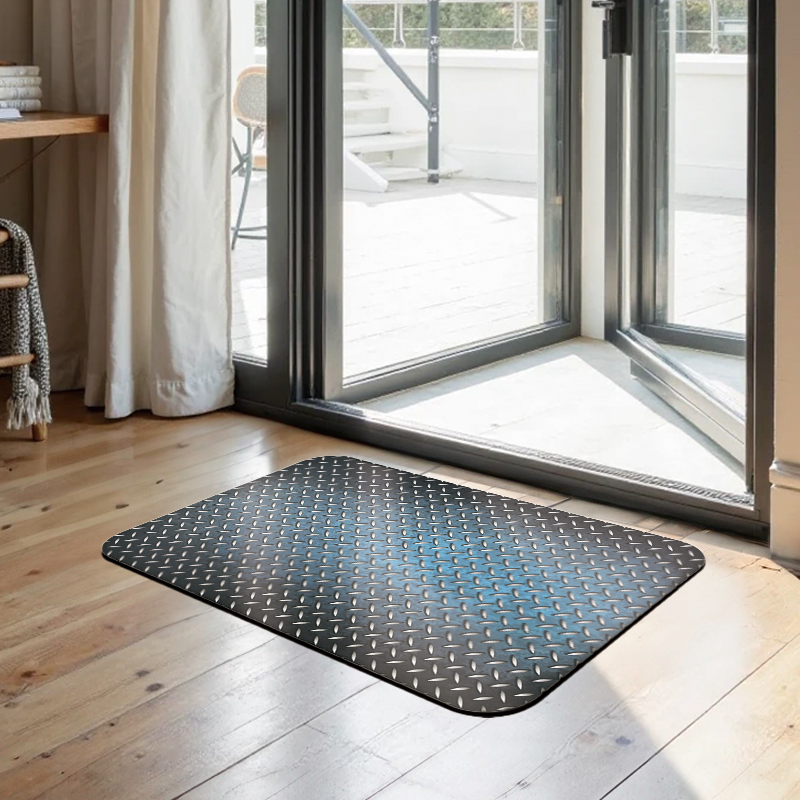 【Monster】 Soft Diatomaceous Earth Printed Mat – Industrial Loft Style (58x38cm) – Dark Gray, , large