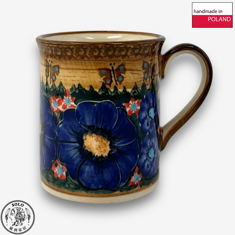 【SOLO歐洲家居】波蘭製 Cerraf 波蘭陶 280ml 馬克杯 水杯 咖啡杯 蝶語黃昏系列, , large