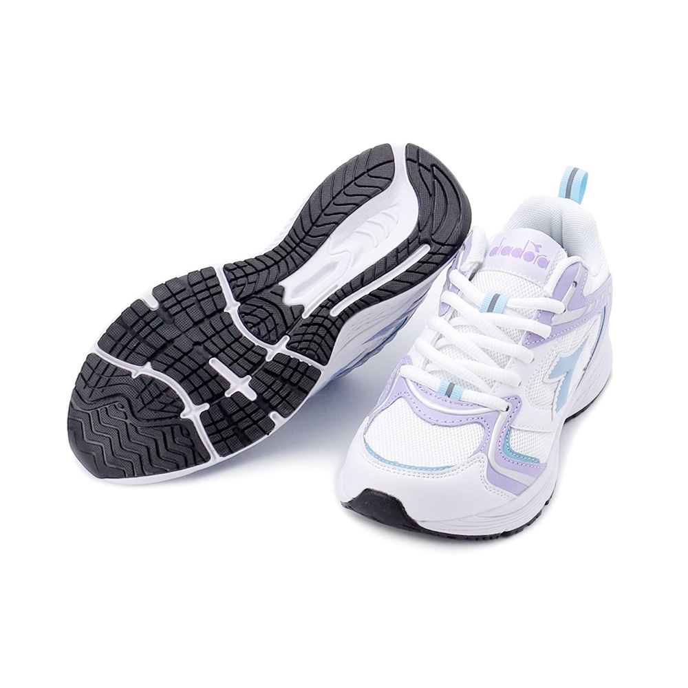 DIADORA迪亞多那 輕量專業慢跑鞋 女運動鞋 女鞋 時尚 百搭 透氣 舒適 穩定 保護後跟 耐磨 止滑 白藍 灰粉, , large