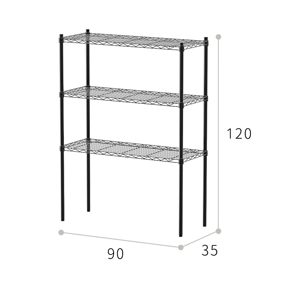 【Y HOUSE】90x35x120cm Lightweight Three-layer Iron Rack Iron Rack Shelf-Electroplating, , large