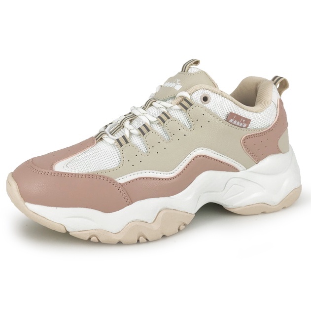 DIADORA迪亞多那 女生活時尚運動鞋 女運動鞋 女鞋 老爹鞋 透氣 保護後跟 Q彈 緩震 護趾 減壓 止滑 灰 粉, 灰, large