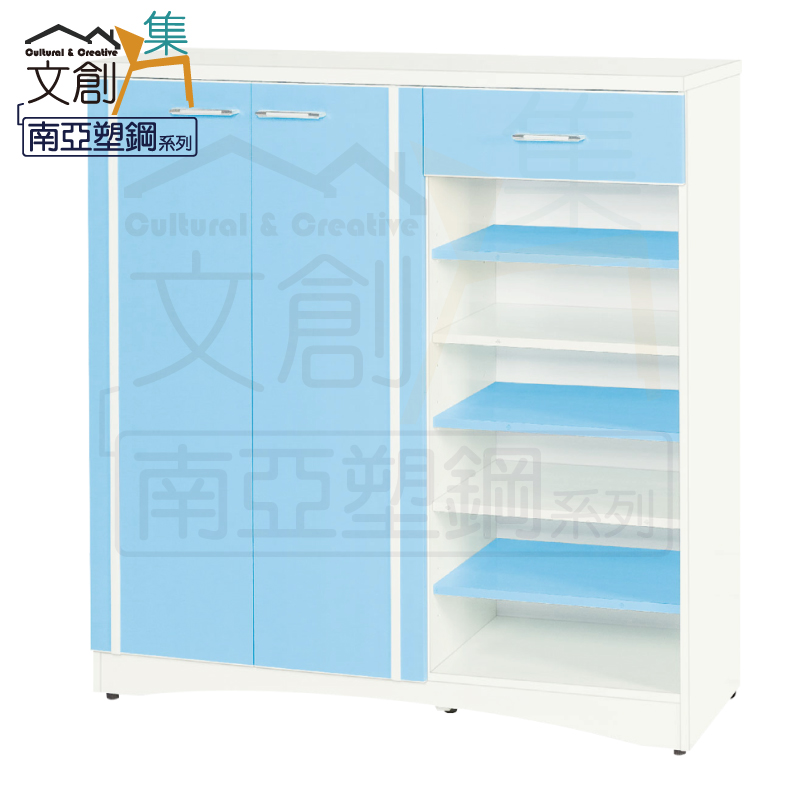 【文創集】羅斯 環保3.6尺南亞塑鋼二門單抽鞋櫃(客約商品), , large