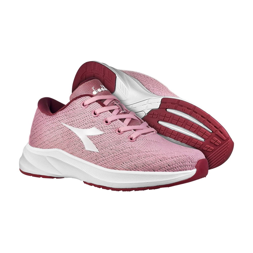 DIADORA迪亞多那 輕量專業慢跑鞋 女運動鞋 女鞋 透氣 強韌梭織 保護後跟 吸震 減壓 輕盈 耐磨 防滑 粉 灰紫, , large