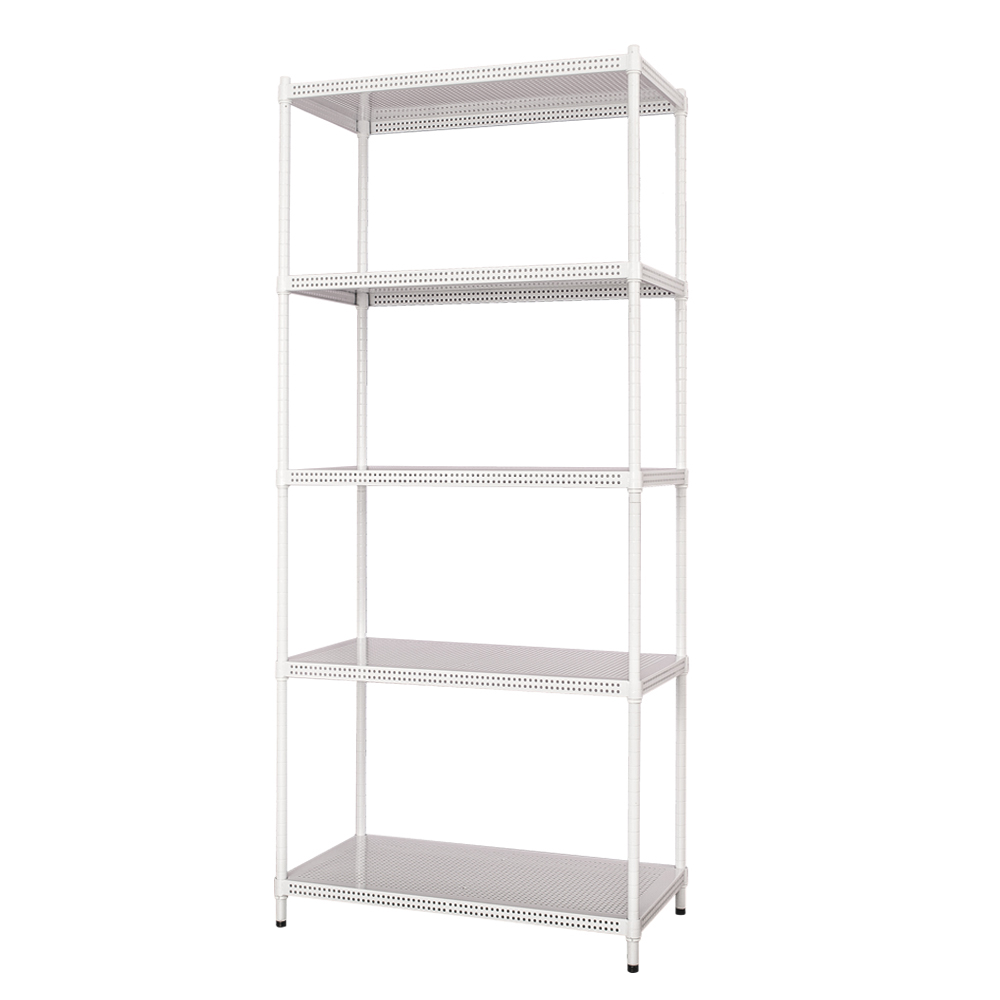 【Y HOUSE】60x45x180cm perforated plate five-layer shelf perforated plate shelf iron rack - paint white, , large