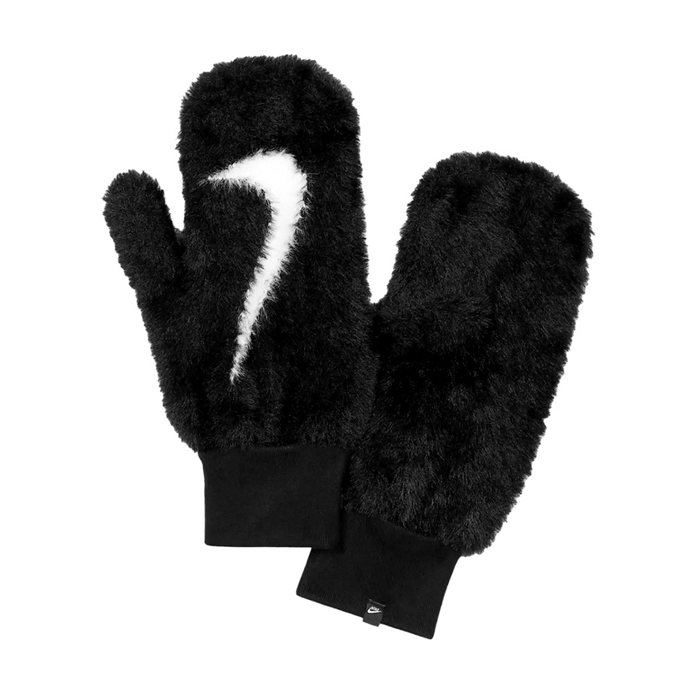 NIKE PLUSH KNIT 絨毛連指手套 保暖手套 連指手套 簡約 時尚 防寒 保暖 毛絨 針織 舒適 溫暖 黑, , large