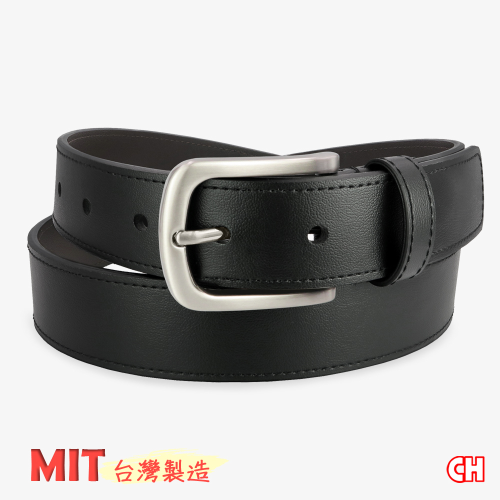 【CH-BELT 銓丞皮帶】基本中性款 時尚男皮帶 休閒皮帶腰帶(黑)