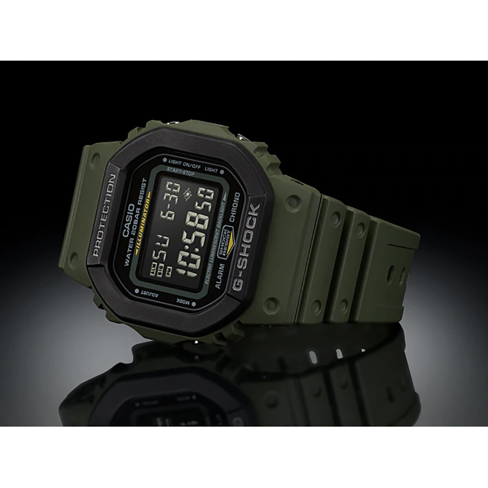CASIO 卡西歐 G-SHOCK 軍事風手錶-軍綠 DW-5610SU-3, , large