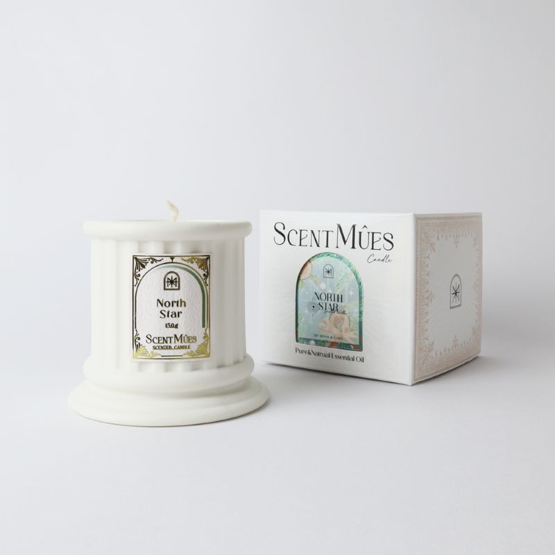 【ScentMûes森繆斯】月與星辰 Mucha 極星 精油香氛大豆蠟燭150g (松脂木質調), , large