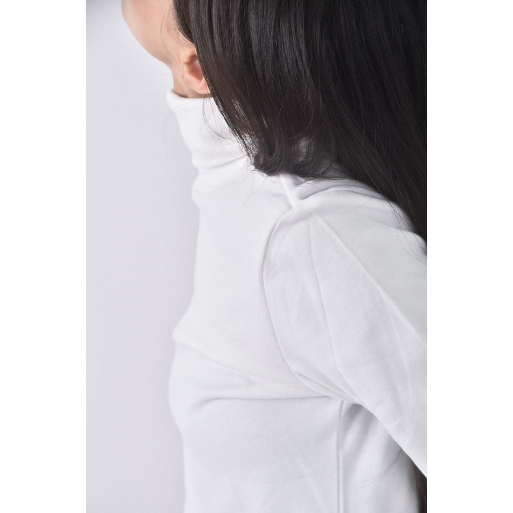 (L) lativ質感棉質純棉白色長袖上衣二手衣, , large