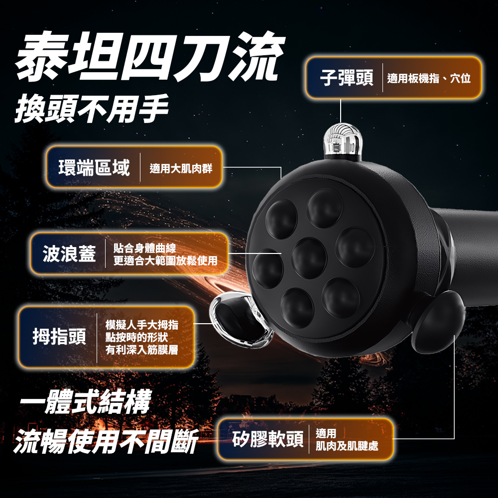 【YOULISN優力神】泰坦 黑戰士深層高頻槍 Y800｜筋膜放鬆 肩頸舒緩 手持按摩器, , large