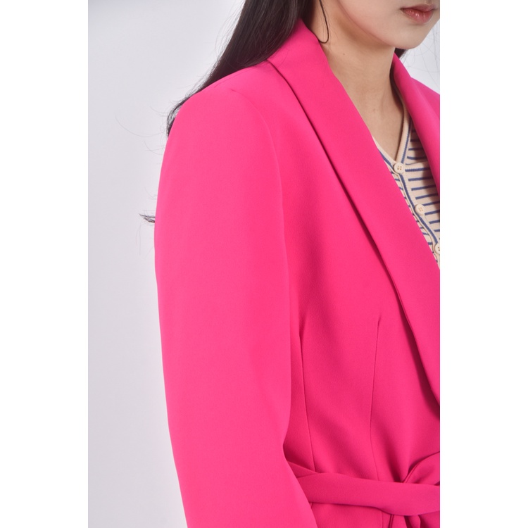 (S) zara西裝質感粉色綁帶外套二手衣, , large