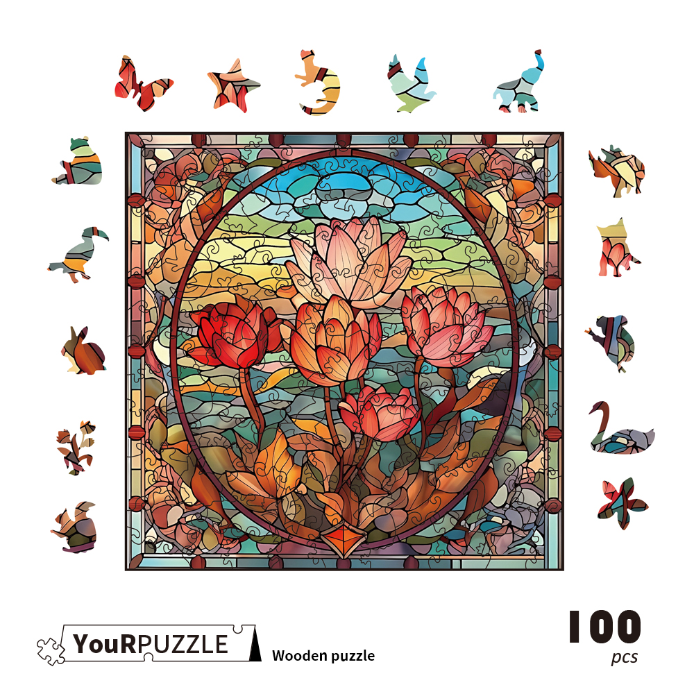 [積木共和國] 【YouRPUZZLE】湖畔之韻(檢驗合格 不規則木製拼圖 AI繪製)