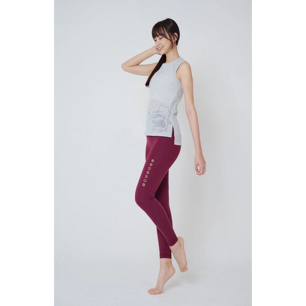 YOGA FLOW Burn Out Tank ( L ) - 圓領長版燒花罩衫 - 銀河灰 Misty Grey, , large