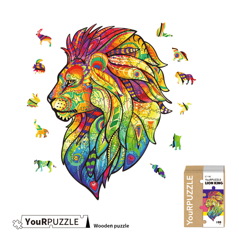  [Brick Republic]YouRPUZZLE Taiwan Stock &ndash; Lion King Puzzle (Certified Wooden Animal Puzzle)