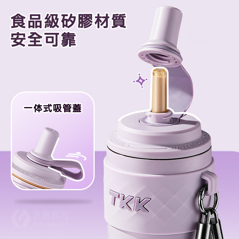 TKK Taiwan Distributor: Rhythmic Pastel Thermos Flask, 316 Stainless Steel Ceramic Liner, 500ml, Medical Grade, Sports Travel Cup, Dual-Use Straw, Water Bottle, Insulated Flask with Drawstring, , large