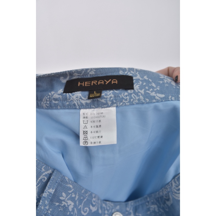 (XL) heraya質感棉質花紋藍色長裙二手衣, , large