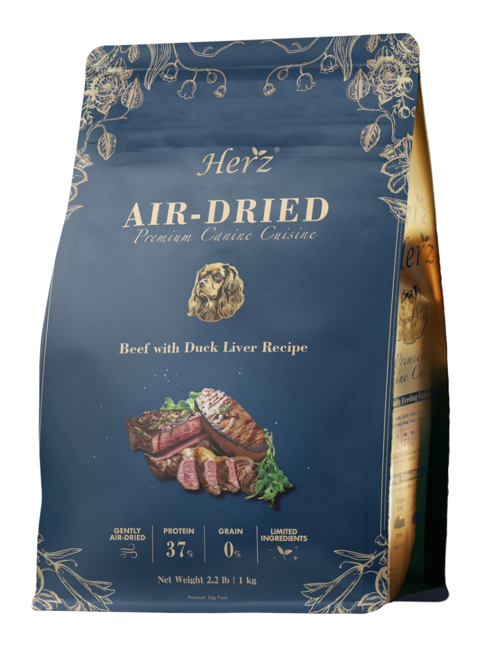 Herz 赫緻 無穀低溫風乾 美饌嫩牛佐頂級鴨肝 犬糧 狗飼料 1KG, , large