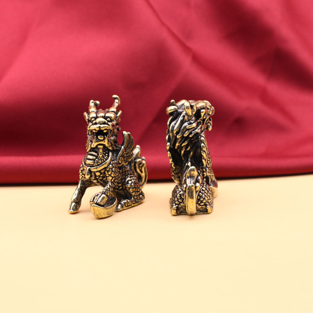 Good Feng Shui & Fortune-Enhancing 【Brass-Cast Yuanbao & Qilin Pair】Attract Wealth, Bring Luck, Ward Off Misfortune. Perfect for Store or Office Decor, Gift or Personal Use, Promotes Prosperity and Abundance, , large