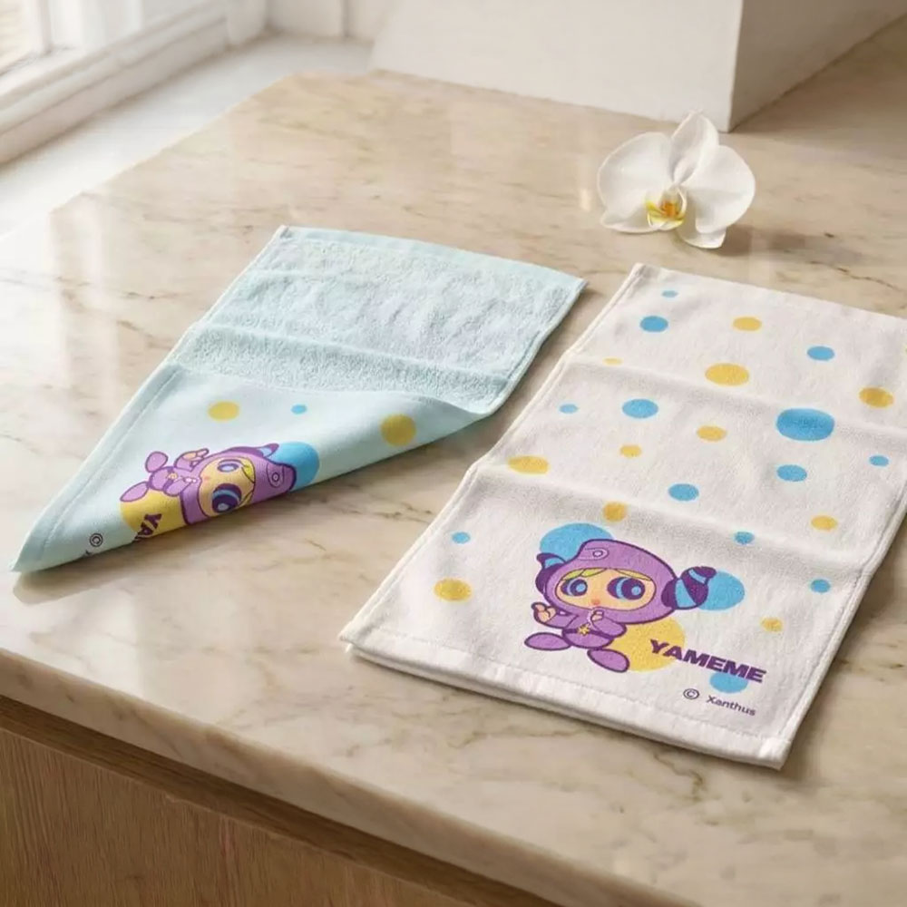 Kaimei Cotton | MIT  Cute Dual-Texture (Half-Gauze, Half-Cotton) Yameme Children&rsquo;s Towel, , large