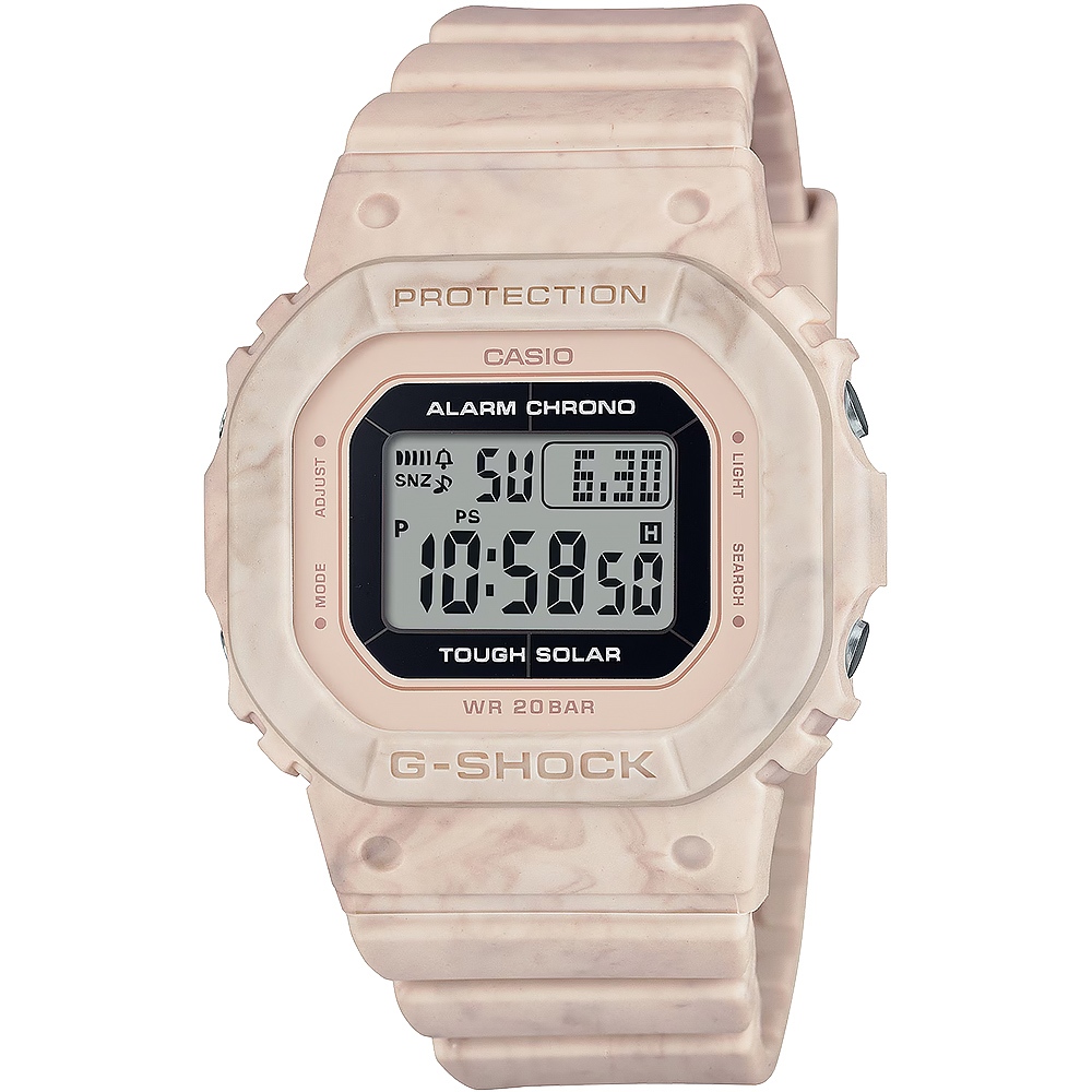 CASIO 卡西歐 G-SHOCK 大理石紋 太陽能方形女錶 GMS-S5600RT-4, , large