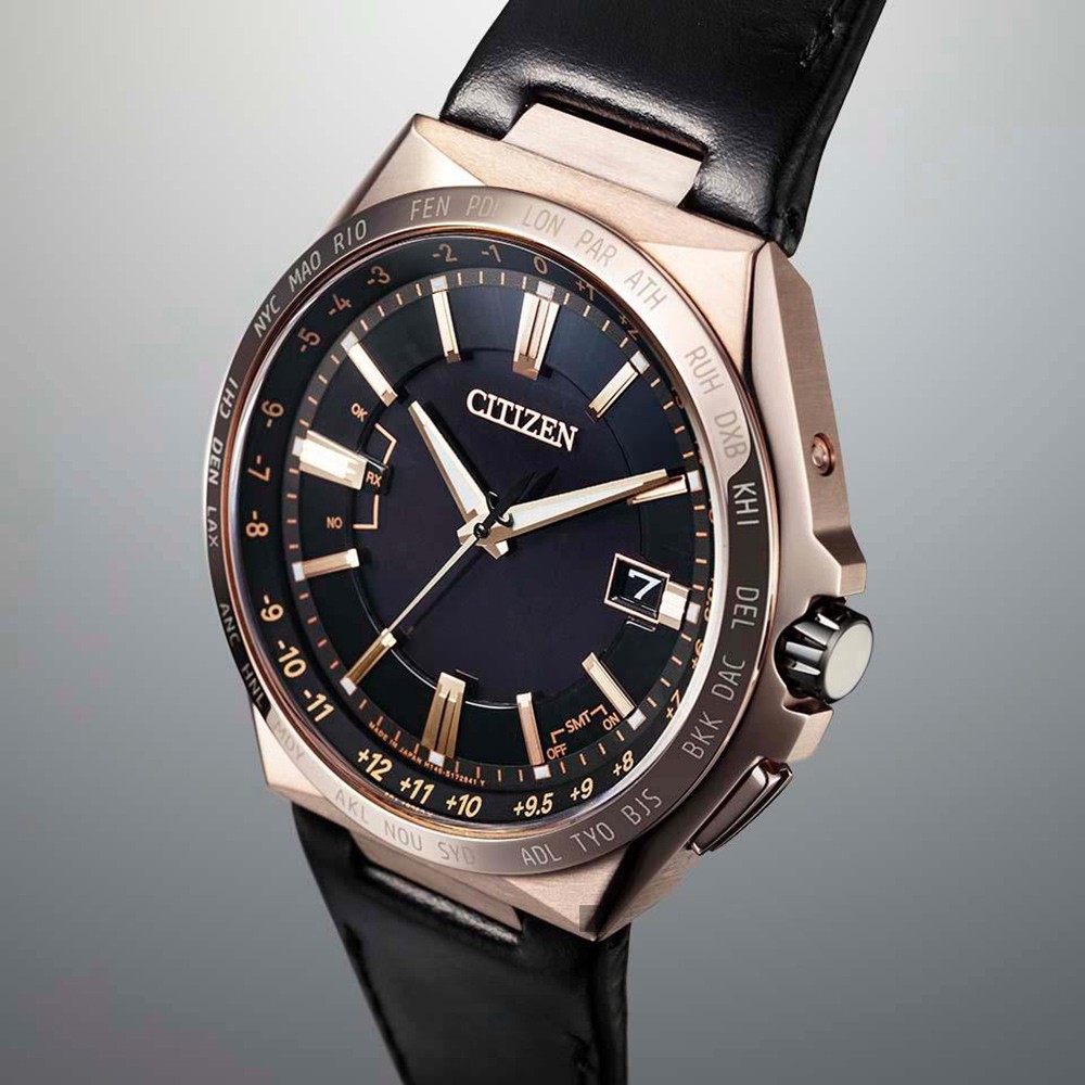 CITIZEN 星辰 限量 光動能電波萬年曆手錶 CB0217-04E, , large
