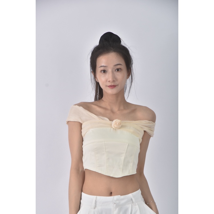 (S) 【安于晴Charlene私服】yimuo質感修身短版無袖黃色上衣二手衣, , large
