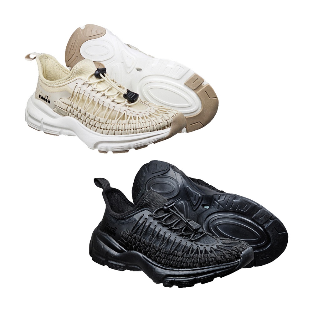 DIADORA迪亞多那 編織戶外輕旅鞋 女運動鞋 休閒鞋 女鞋 輕量 透氣 散熱 排濕 彈性 耐穿 耐磨 止滑 米 黑, , large