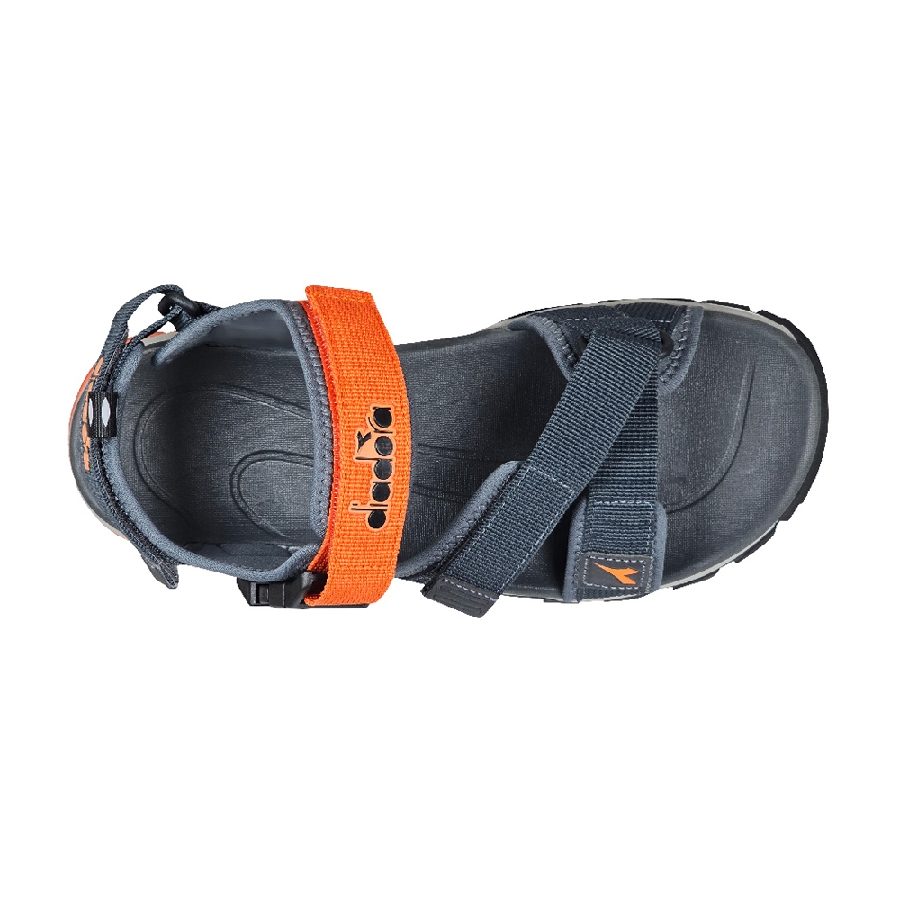 DIADORA迪亞多那 步行者兩棲涼鞋 男鞋 簡約素色 水陸兩用 插扣 魔鬼氈 耐用 減震 吸衝 柔軟 耐磨 灰桔 黑紅, 黑紅,25.5, large