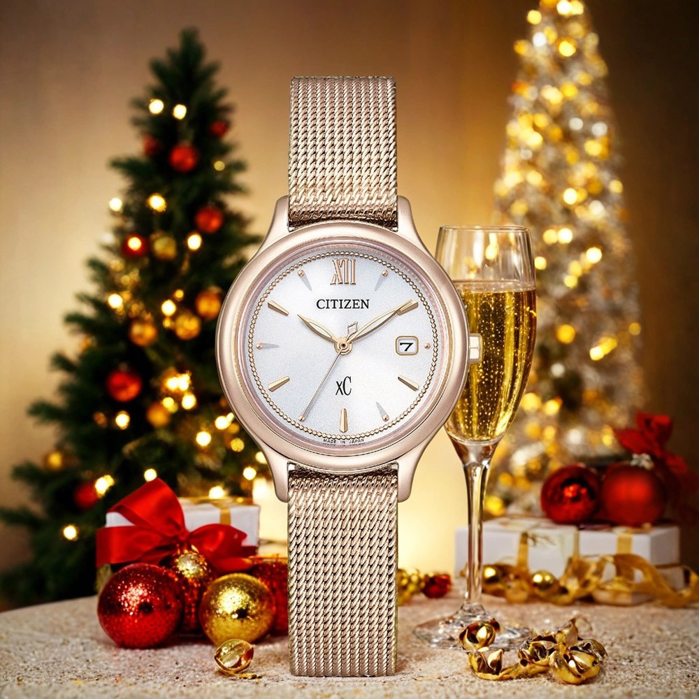 CITIZEN 星辰 XC 水耀光 亞洲限定光動能米蘭帶女錶 禮物 EW2635-62A, , large