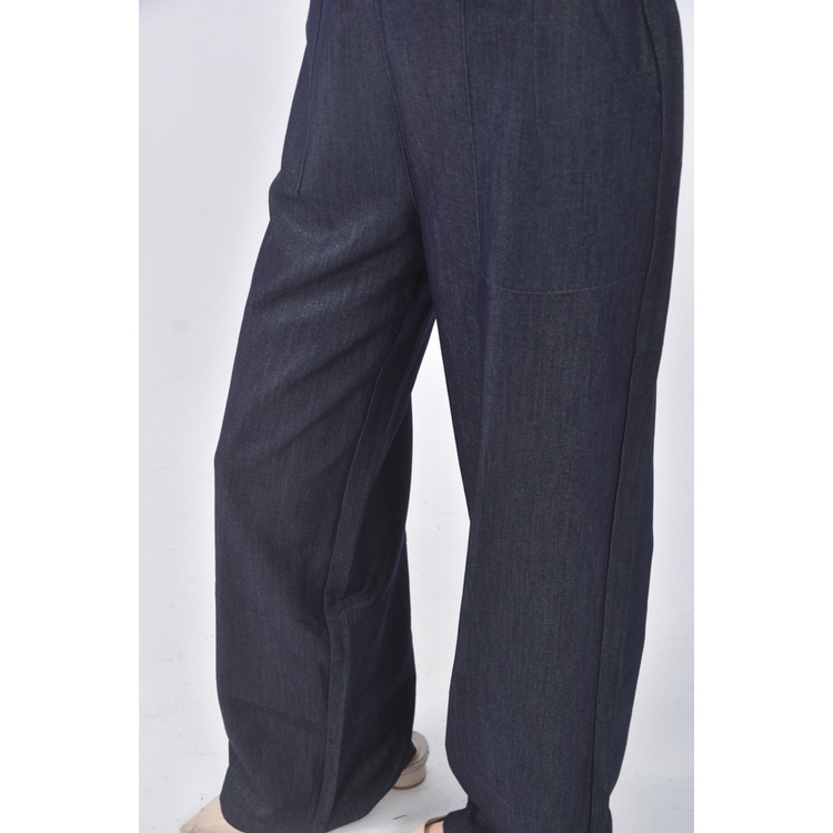 (XL) 高腰寬鬆藍色長褲二手衣, , large