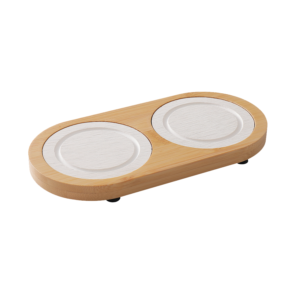 【上手家居】雙杯座硅藻土吸水墊 白色(吸水杯墊/珪藻土杯墊/硅藻土杯墊/珪藻土), , large