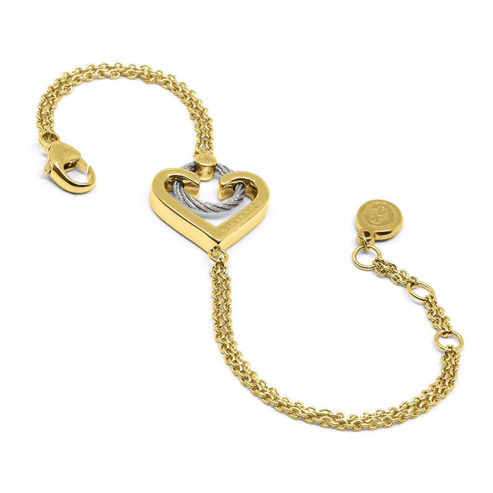 CHARRIOL 夏利豪 Silver Bracelet with 23k yellow gold plating 鋼索, , large