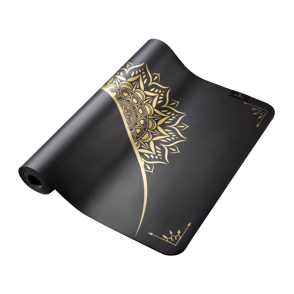 PU Natural Rubber Yoga Mat 5mm (black), , large