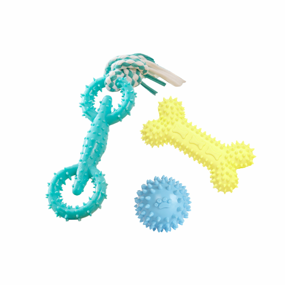 摩達客寵物-狗狗磨牙紓壓咬咬玩具三件A組 解悶趣味潔齒 自嗨耐咬寵物玩具, , large