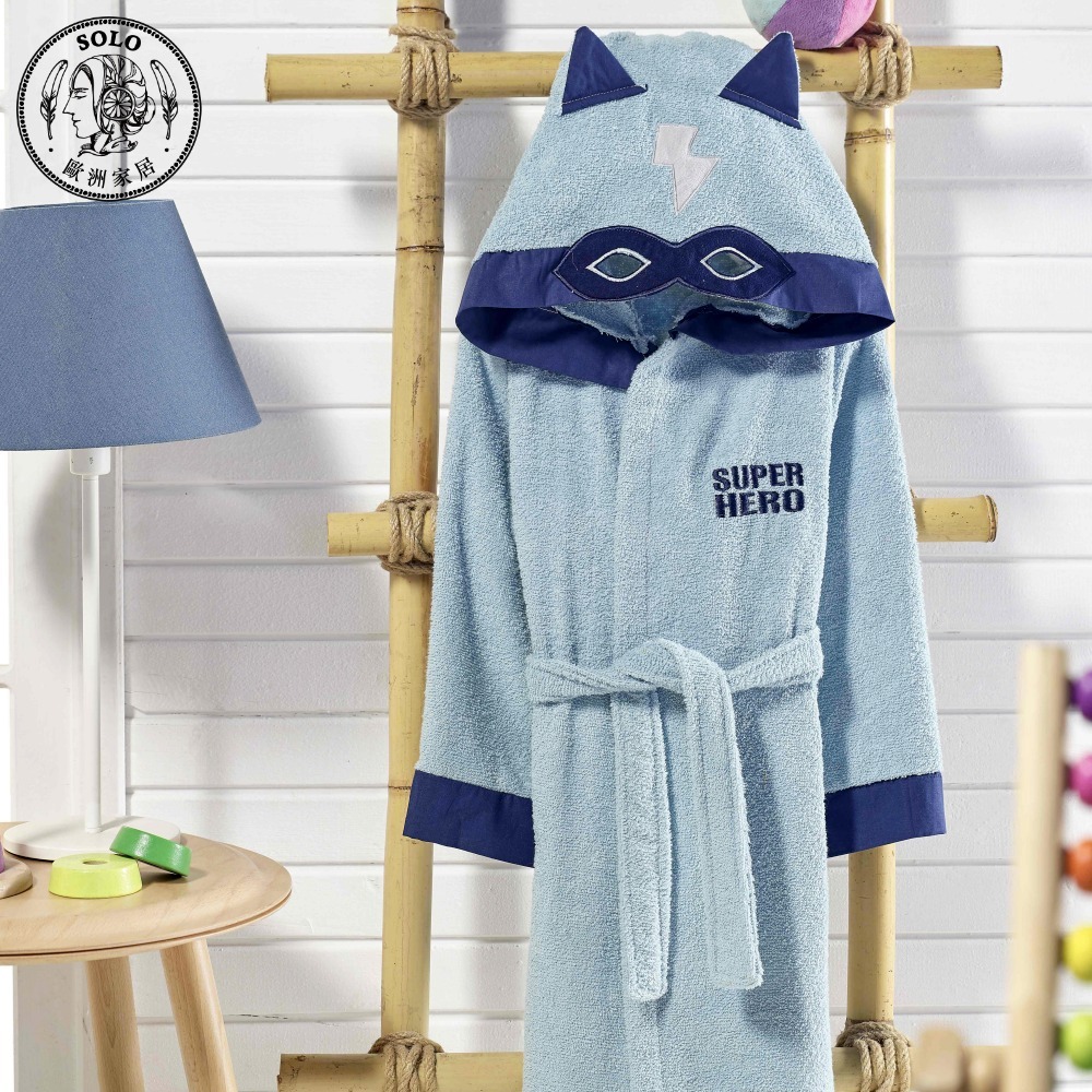 【Solo Vintage】Bathrobe Hero Blue Kid, , large
