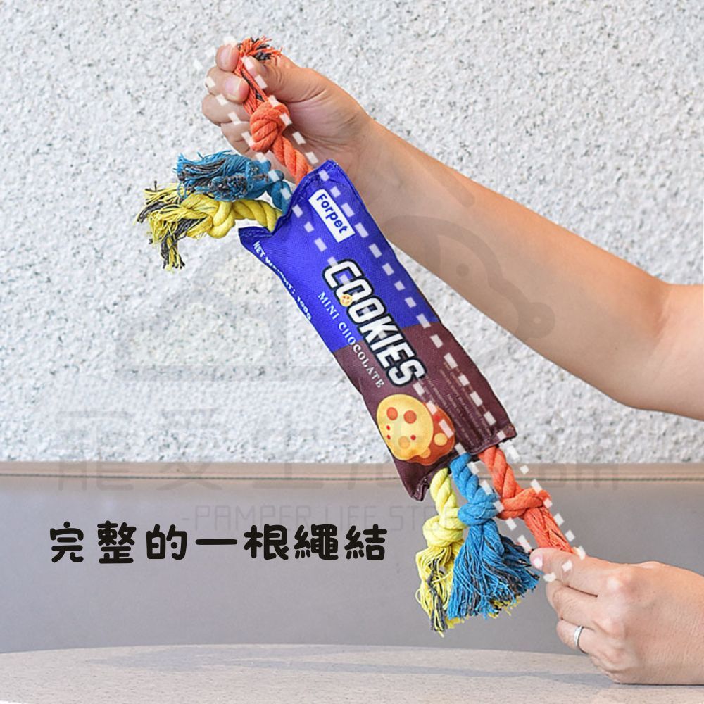 【寵愛生活本舖】餅乾/洋芋片造型棉繩發聲玩具 寵物玩具 狗狗玩具 啃咬玩具, , large