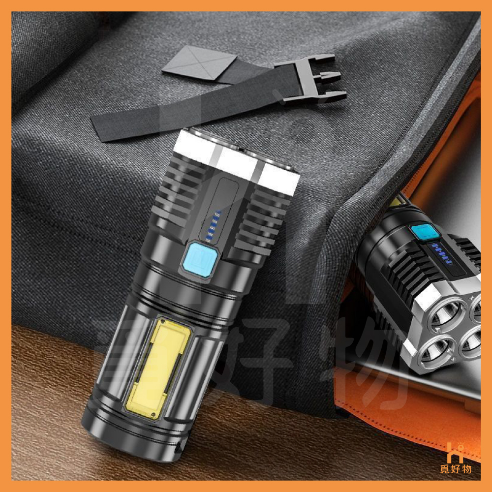 手電筒 強光手電筒 LED手電筒 超強光手電筒 【Ho覓好物】【8851645】USB手電筒 懸掛手電筒, , large