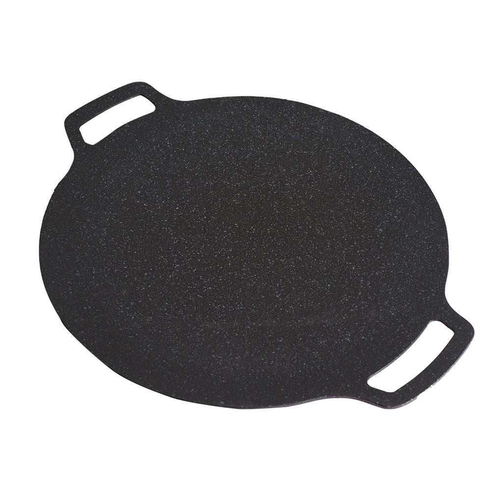 韓國製大理石重力鑄造IH淺型平底煎烤盤-36cm-1入, , large