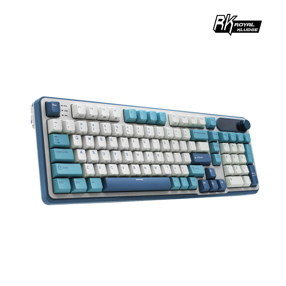 [樂維科技] RK S98 空山藍語配色 三模無線機械鍵盤 TOP結構 雪皇軸 PBT鍵帽 注音, , large
