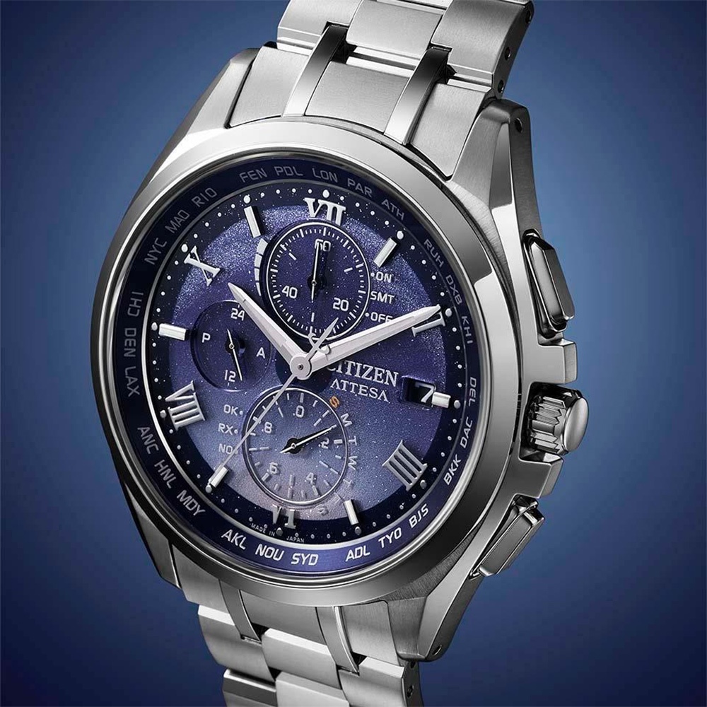 CITIZEN 星辰 月虹 鈦金屬 光動能全球電波計時手錶 送禮推薦 AT8240-66L, , large