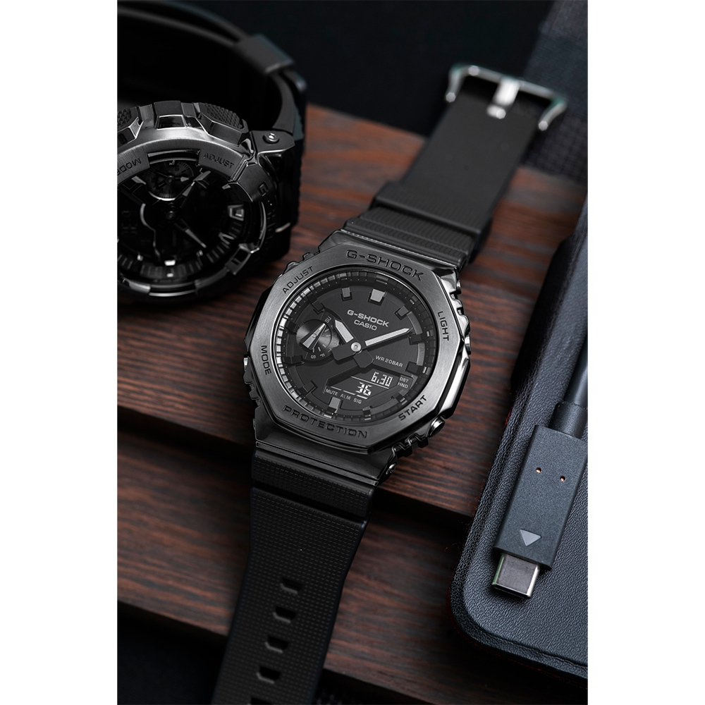 CASIO 卡西歐 G-SHOCK 八角雙顯手錶 GM-2100BB-1A, , large